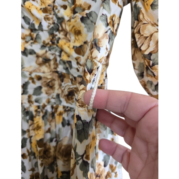 Ivy City Co. Marigold Floral Print Puff Sleeve Midi Dress Size Small Cottagecore - Picture 8 of 11